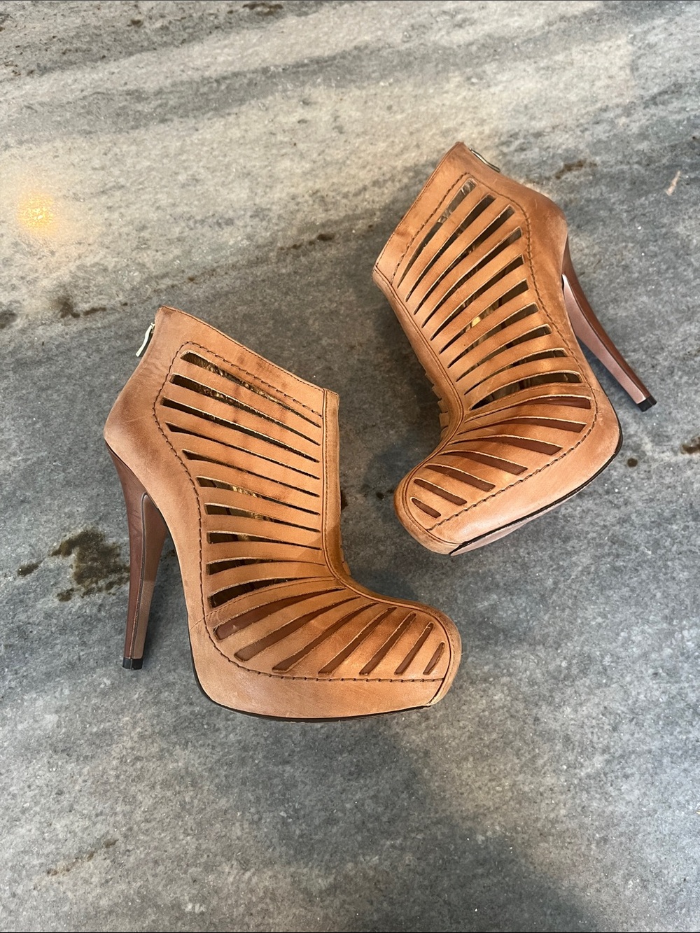 Women’sBCBG Tan Cutout High Heel Booties
